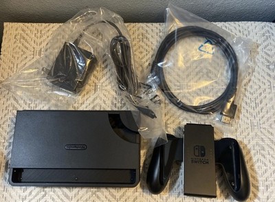 Nintendo Switch 1 Dock Block, AC Adapter, HDMI Cable, Joy-con Grip, NEW - READ!