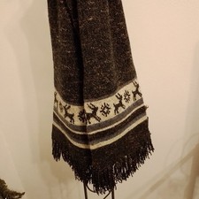 Vintage Trachten - Schal im Hirsch - Design sehr dick  Strickschal mega
