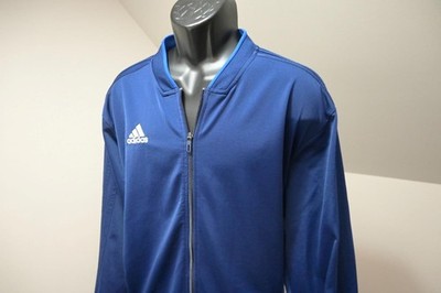 Adidas Fleece Track Jacket Full Zip Performance Athletic Blue Mens Sz 2XL