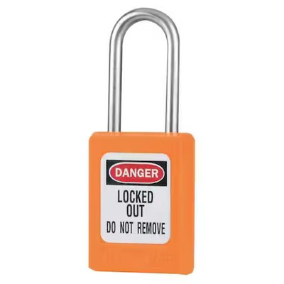 Master Lock S31kas6orj Lockout Padlock, Keyed Alike, Thermoplastic, Orange, 1