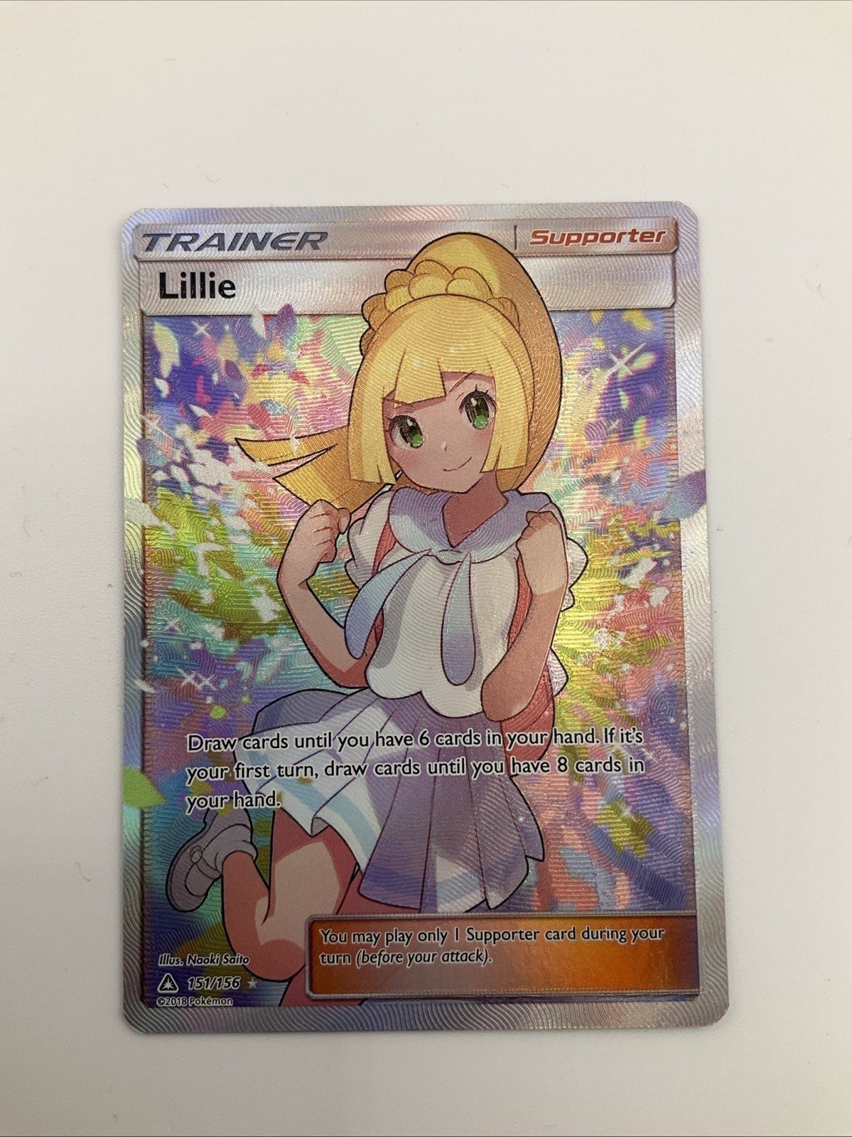 Pokémon Lillie Trainer 151/156 2018 TCG Ultra Prism Full Art Near Mint!