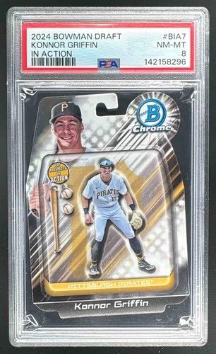 EL.205 Konnor Griffin 2024 Bowman Draft #BIA-7 In Action PSA 8