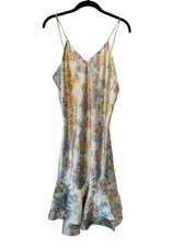 Vintage 90s Victoria  s Secret Gold Label Slip Dress Satin Floral Ruffle Size M