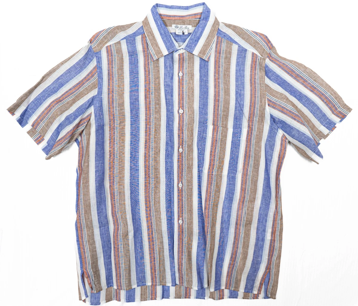 Loro Piana Linen Striped Casual Button-Down Shirts for Men for