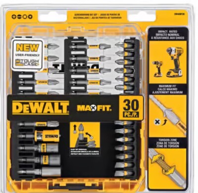 DeWalt DWAMF30 MAXFIT 30-Pc Screwdriving Bit Set - Impact Rated - No-Drop Magnet