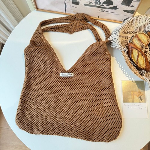Bohemian Weave Bag Shoulder Bag Crochet Tote Bag Trendy Beach Bag Outdoor - Picture 19 of 19