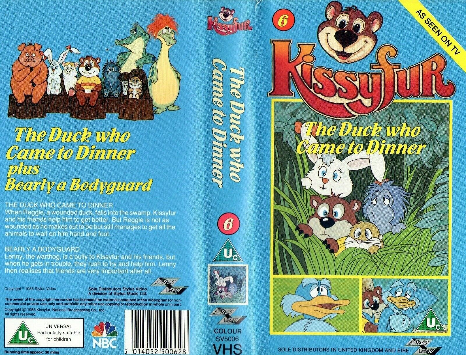Kissyfur The Duck who came to Dinner [plus Bearly a Bodyguard] VHS PAL UK  Video. 5014052500628 | eBay