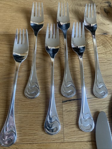 Rosenthal Asimmetria Couverts 90er Argenté 24 Pièces Couteaux Fork Cuillère Café - Photo 13 sur 22