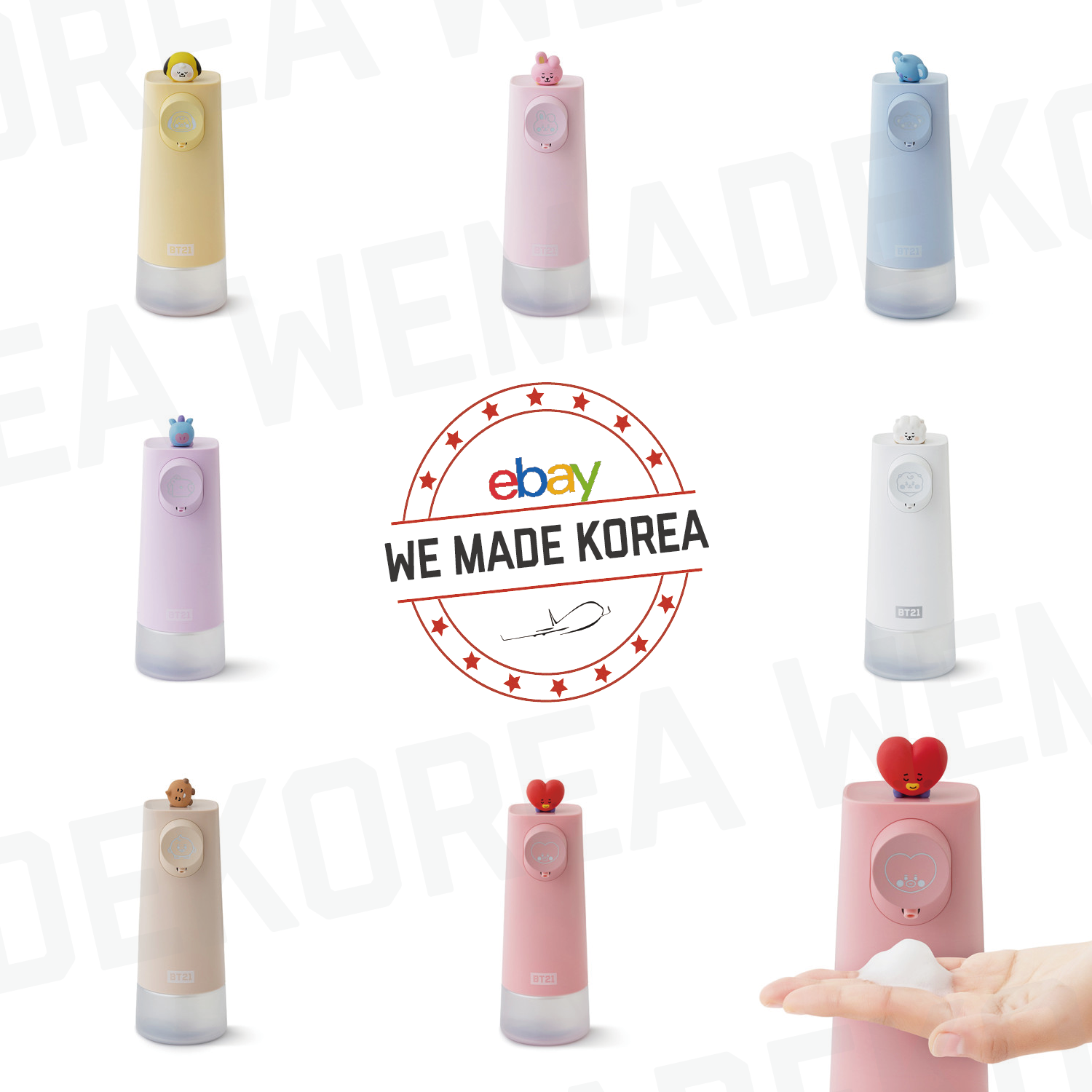BT21 Baby Automatic Soap Dispenser & Extra Refill 7types Authentic KPOP Goods eBay