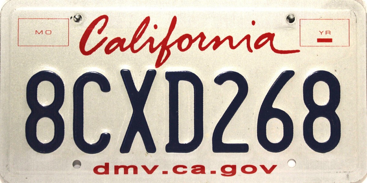 California License Plate original US Nummernschild Originalbild | eBay