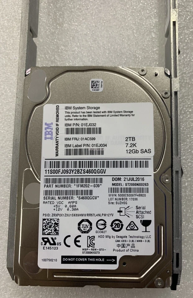 1Pcs New IBM 01EJ032 01AC599 01EJ034 2T 2TB SAS 2.5 V5000 Gen2 Hard drive HDD - Image 2 of 3