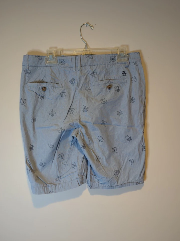 Original Penguin Blue Maple Leaf Golf Shorts Men Size W32 - Image 2 of 4