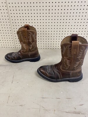 Ariat Sierra Work Boots Mens 8.5 EE Brown Leather Round Toe Pull On 10001185 Ariat Men main image 4