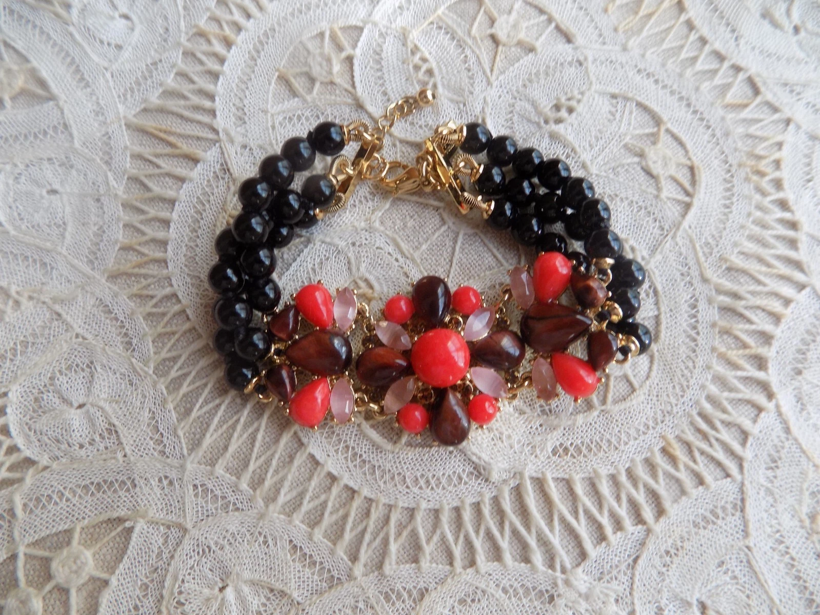 Kate Spade New York"" Burst Into Bloom ""Braccialetto Dichiarazione Pietra Tono Oro