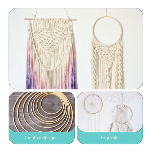 Bamboo Circle Decoration Materials Macrame Ring Dream Catcher Rings - 第 3/12 張圖片