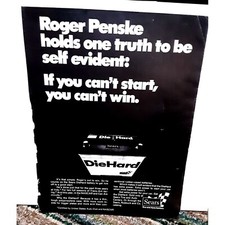 Vintage 1972 Sears Car Battery Roger Penske Print Ad Original