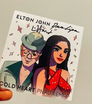 Elton John Cold Heart (PNAU Remix) CD + SIGNED ART CARD by Elton