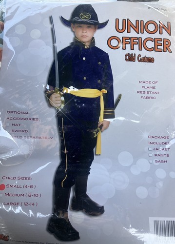 Union Officer- Civil War Soldier Boys Small 4-6 Costume NIP - Picture 2 of 2