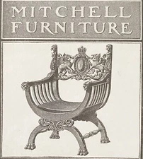 Carved Griffin Crest Claw Foot Chair ROBERT MITCHELL FURNITURE Antique 1902 Ad