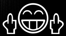1x Shocker Smiley dedo medio OEM pegatina coche pegatina JDM Fuck You culto xxx0