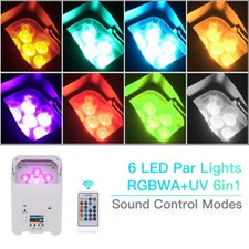 Wireless Uplighting 6 18w RGBWA UV Par Battery LED Stage Wash Up light DMX Xmas