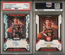 PSA 9 2018 Panini Prizm Fast Break Rookie Autograph Trae Young RC Atlanta Hawks