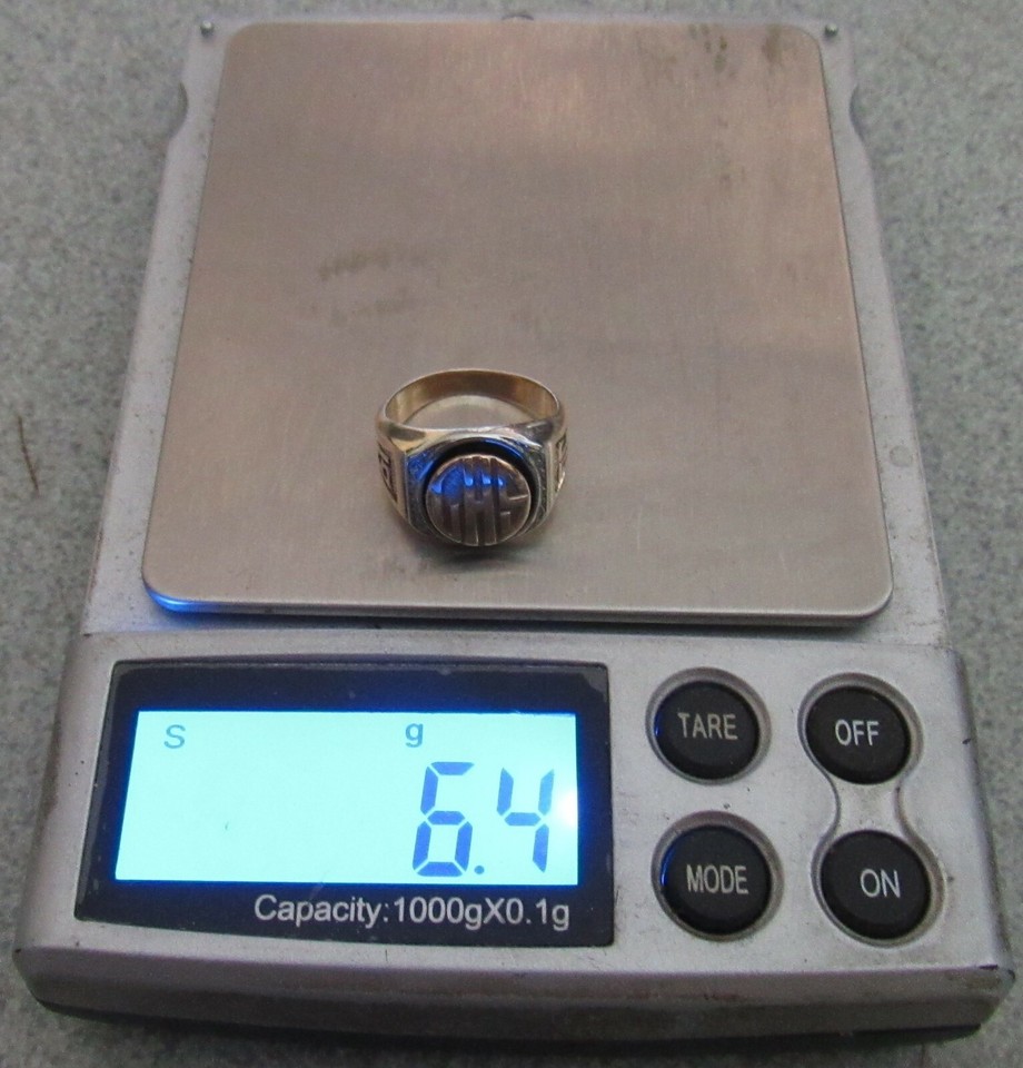 Vintage 10k Yellow Gold High School Class CHS Ring Sz 3 Ladies 13mm 6 ...