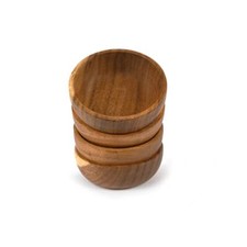 Acacia Wood Small Bowl Hand Carved Wooden Kitchen Bowls Set of 4 for Serving Dip