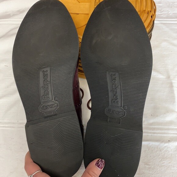 SAOLA Scarpe Rockport tacco 1 2 pollice bordeaux vestito oxfords suole gomma