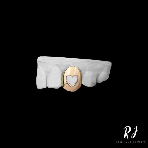 925 Sterling Silver Custom Heart Cut Out Single Teeth Grillz Cap at Lowest Price - Picture 1 of 3
