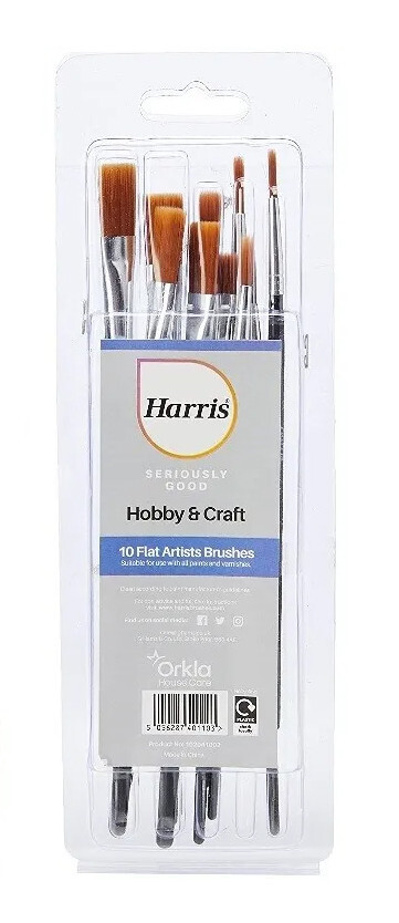 Harris Seriously Good Artist Paint Brush Set 10 Flat Head Hobby Craft Detail - Image 21