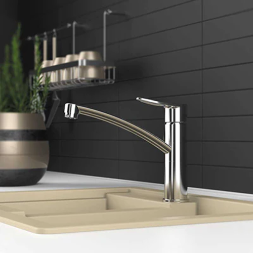 Hommix Rubineta Static-19 Long Reach Chrome Basin Tap - Picture 3 of 3