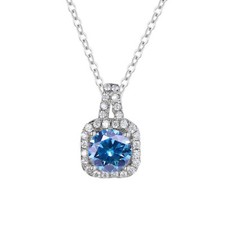 Moissanite Necklace for Women 925 Sterling Silver Square Pendant Necklace