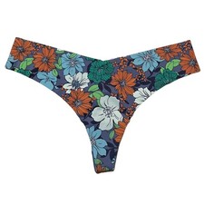 NWT AERIE Thong Sz M-L-XL Blue Orange Green Floral