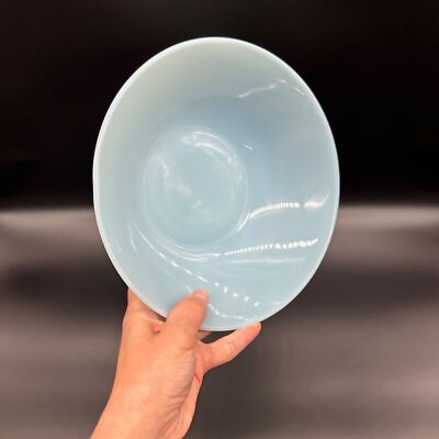 Vintage Fire King Bowl Turquoise Blue Glass USA Serving 1950s