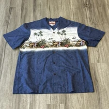 RJC Hawaiian Shirt Men’s XL Surf Shack Made In Hawaii, USA Short Sleeve EUC