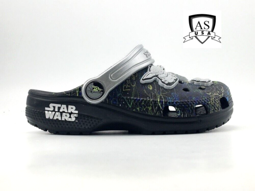 CROCS Star Wars Grogu Mandalorian The Child Kid's Shoes Size C12, J1, J2, J3 New - Photo 1 sur 11