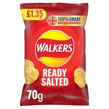 Full Box of 18 Packs Walkers Ready Salted Crisps £1.35 RRP 70g Great for Sharing