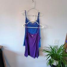 Lane Bryant Lace Cami Bundle 18/20 Blue Purple Adjustable Strap Tank Tops
