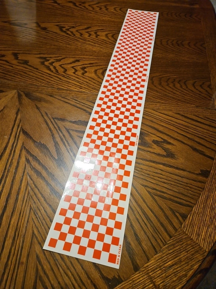 Top Flite Monokote Trim Sheet Checkered Red Clear 1/2" Squares. 4.5x36 - Image 2 of 4
