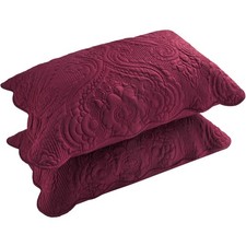 Bosowos Quilted Pillow Shams Set Of 2 Decorative Microfiber Standard Bed Pillow