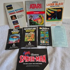 Lot of 8 Mixed Atari Game Manuals Vintage Instruction Catalog Booklets