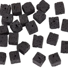 OLYCRAFT About 45~48Pcs 8x8mm Natural Black Lava Beads Cube Lava Beads Square...