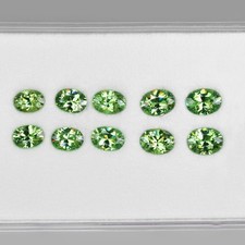 5.38cts/10pcs DELIGHTFUL NAMIBIAN NATURAL GREEN DEMANTOID GARNET EARRING SET