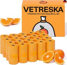 VETRESKA Hundekotbeutel mit Zitrusduft, Auslaufsicher, Extra Dicke und Große 