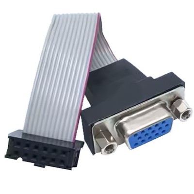VGA D-SUB 15 HD auf IDC FC-12P Pin Adapter Anschlusskabel Grafikkarte Flachband
