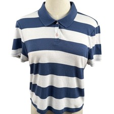 American Eagle XL Breton Striped Polo Shirt Short Sleeve Y2K Sailer Coastal Top