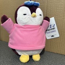 Pudgy Penguins Plush Buddies - Pixie Pie - Pink Shirt Blue Bow Soft Toy BNWT