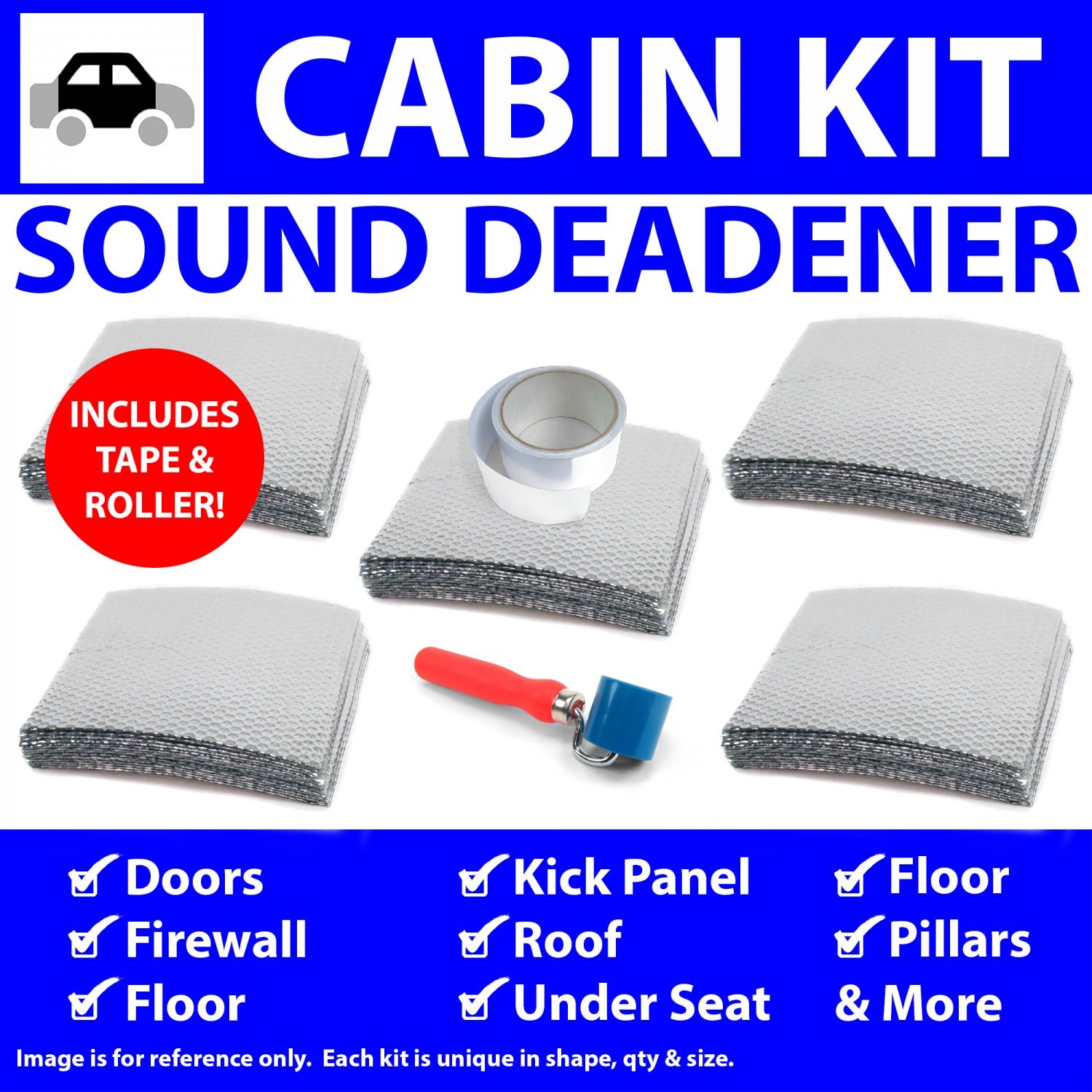 Heat & Sound Barrier 2005+ Ford GT40 Cabin Pro+ Kit Tape & Roller 