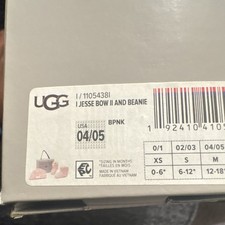 UGG Jesse Bow II Boots Beanie Set Pink Bow Accent 12-18 Months 2 Piece